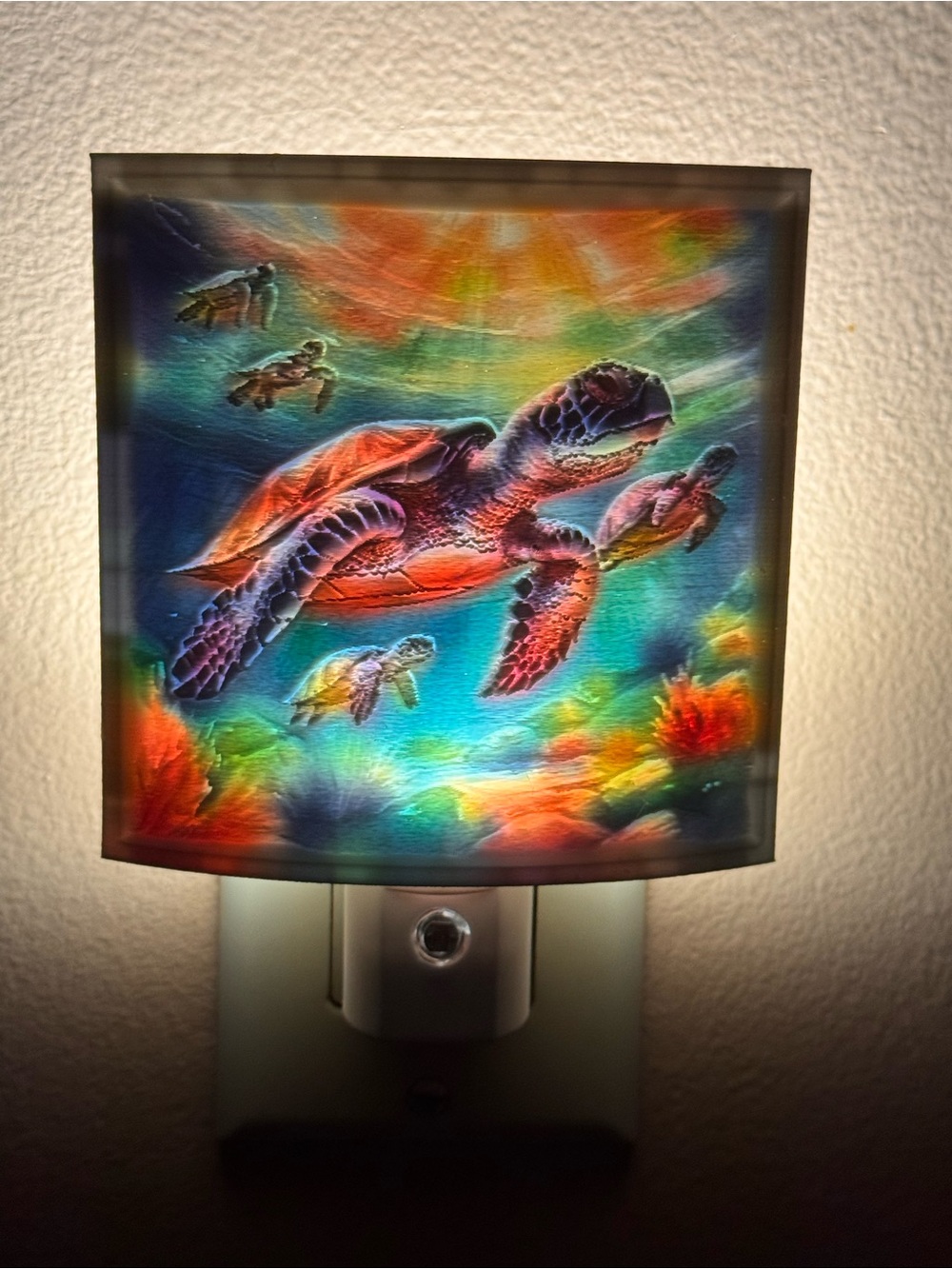 Sea Turtle Night Light Wall Decor - Multicolor